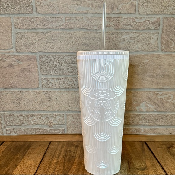 Starbucks Spring 2023 White Pearl Opalescent Siren Mermaid 24 oz Cold Cup - Picture 5 of 8